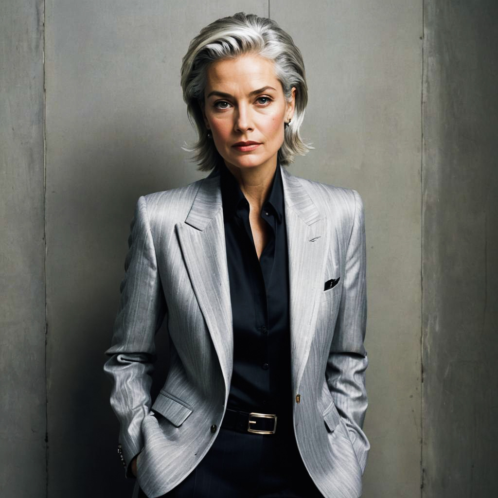 Chic Vogue-Style Portrait of Mature Woman