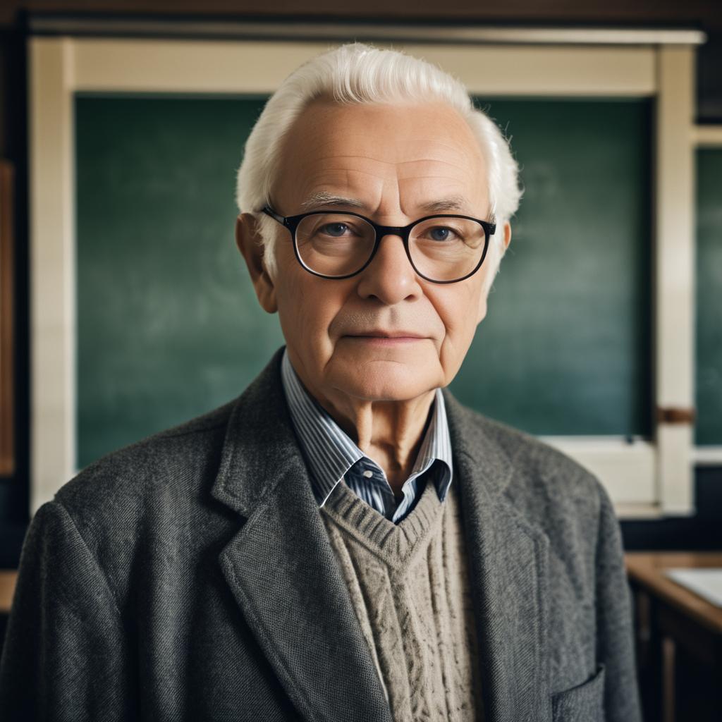 Cinematic Portrait of an Elderly Teacher