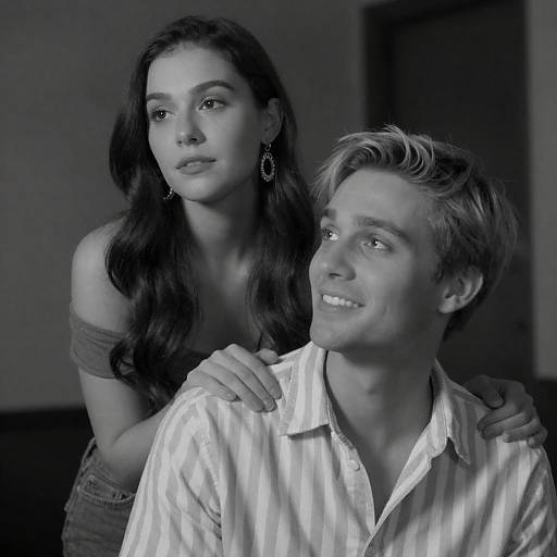 Romantic Black-and-White Portrait