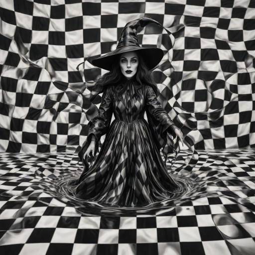 Surreal Checkered Queen Portrait