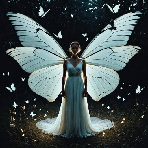 Woman with Glowing Butterfly Wings Woman with Glowing Butterfly Wings