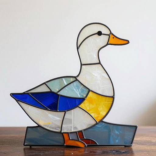 Modern Abstract Duck Stained Glass