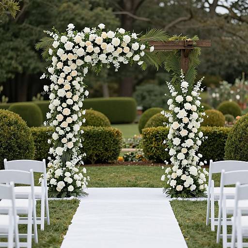 Elegant Garden Wedding Arch Setup