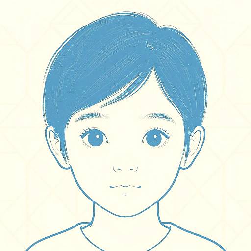 Art Deco Minimalist Child Portrait