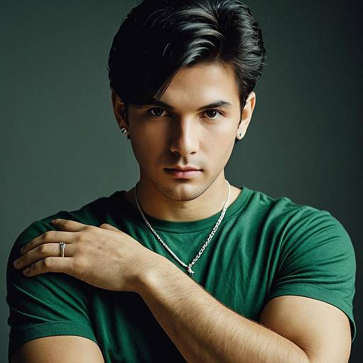 Stylish Modern Male Portrait with Jewelry