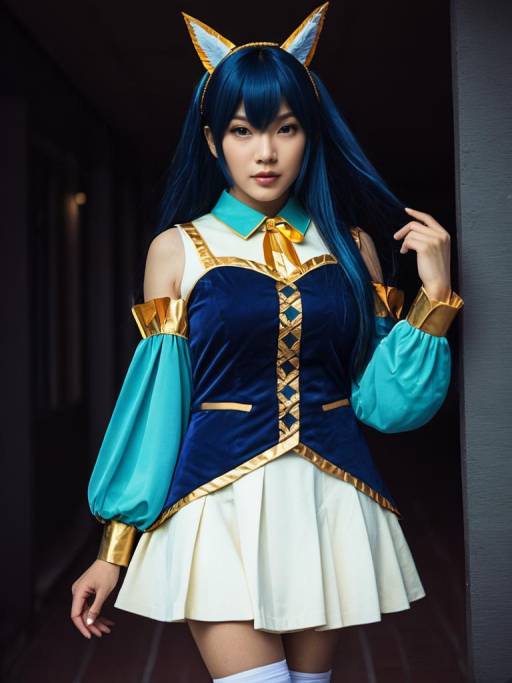 Cosplayer in Nika Nanaura Costume