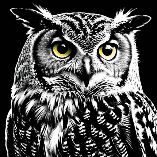 Monochrome Warhol-Style Owl Artwork