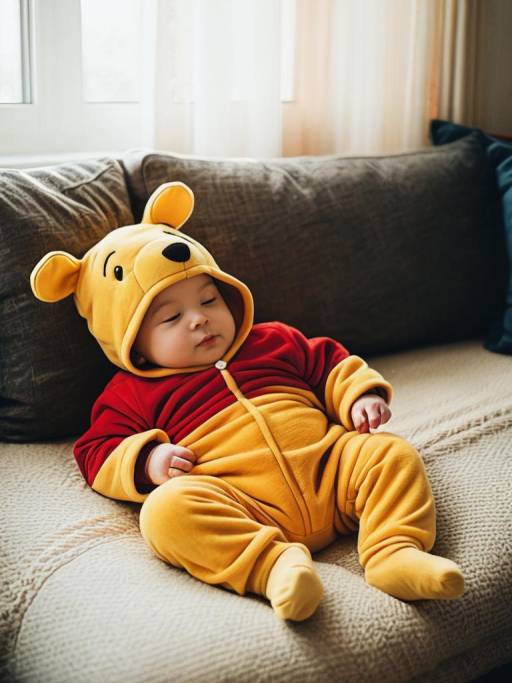 Newborn Baby in Winnie the Pooh Costume