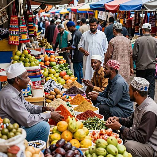 Vibrant Multicultural Marketplace Scene