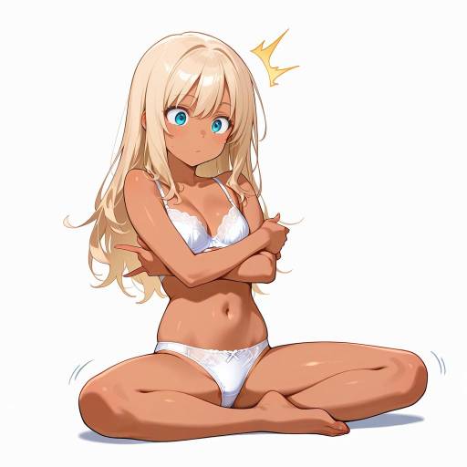 Surprised Porcelain-Skinned Woman in Lingerie Surprised Porcelain-Skinned Woman in Lingerie