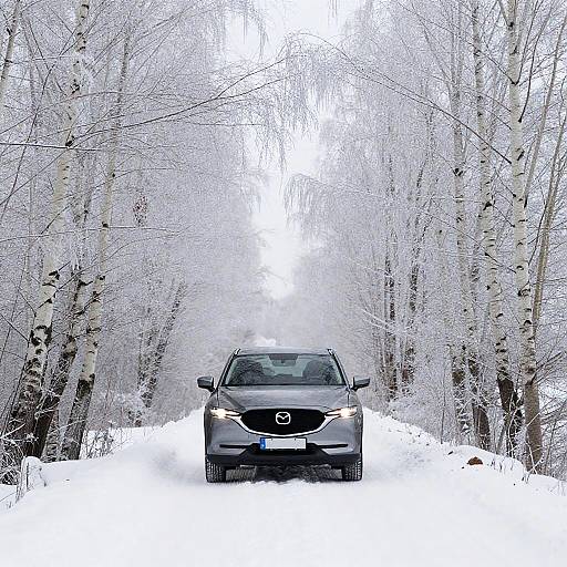Mazda CX-5 on Snowy Birch Road