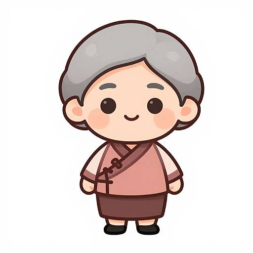Fashionable Taiwanese Grandma Chibi Sticker