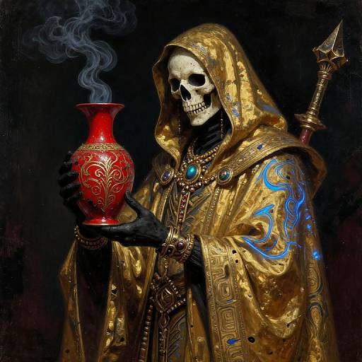 Dark Fantasy Skull Reaper Painting
