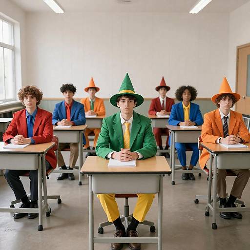 Whimsical Classroom with Colorful Costumes
