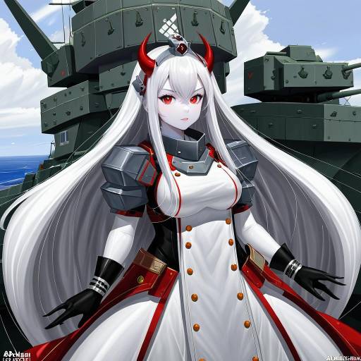 Illustration of Air defense princess, kantai collection in the style of Atdan