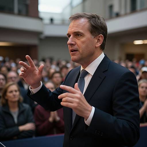 Political Leader Speech in Urban Hall