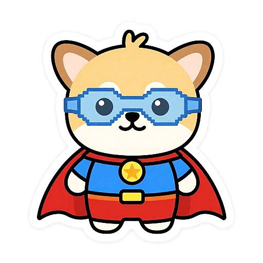 Cute Astro Pup Time-Bender Sticker