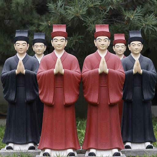 Traditional Asian Statues in Nature