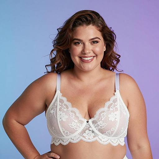 Confident Plus-Sized Woman in Lace