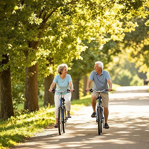 Senior Couple Leisurely Bike Ride