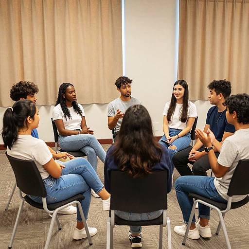 Diverse Young Adults in Circle Discussion