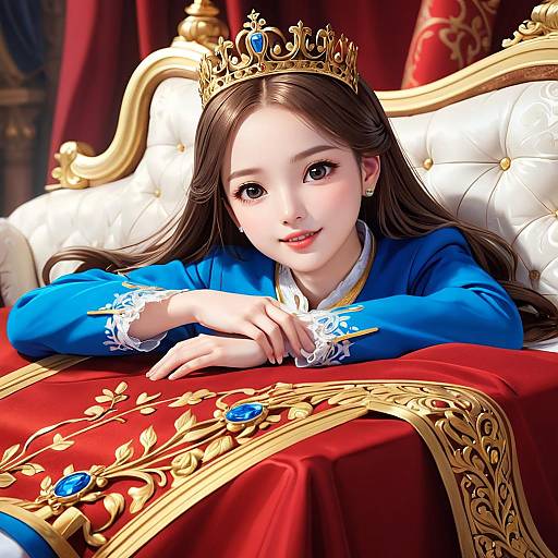 Royal Girl Lying and Smiling