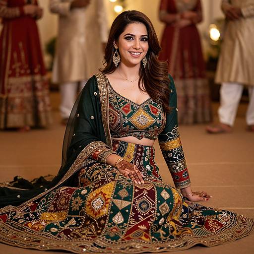 Embroidered Mehndi Party Dress