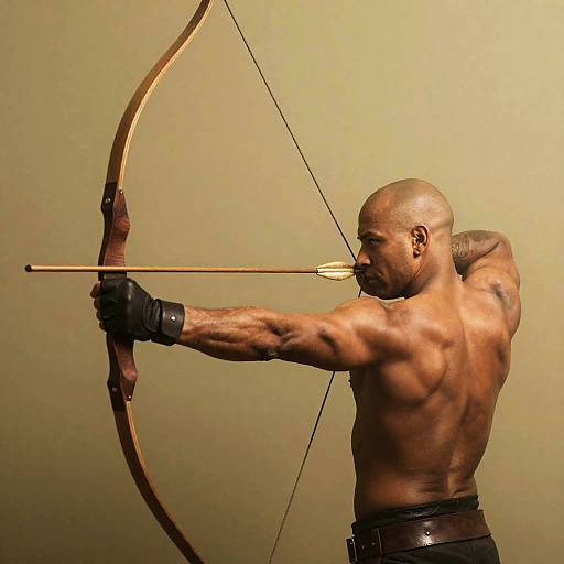 Focused Archer in a Smoky Landscape