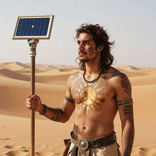 Solar-Powered Desert Nomad Portrait