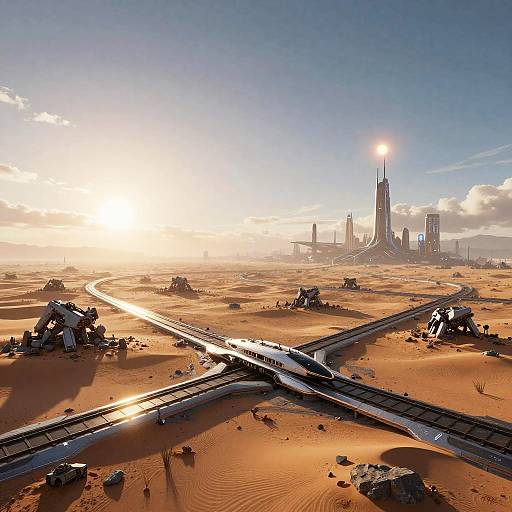 Futuristic Honkai Star Rail Desert Dawn