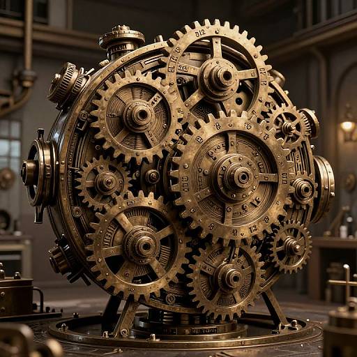 Steampunk Mechanical Gear Structure