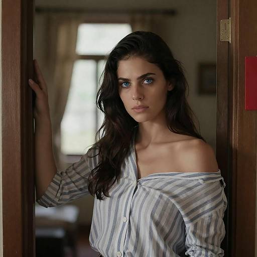 Striking Woman in Doorway Portrait