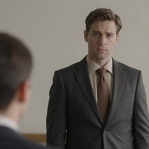 Serious Man in Stylish Checkered Suit