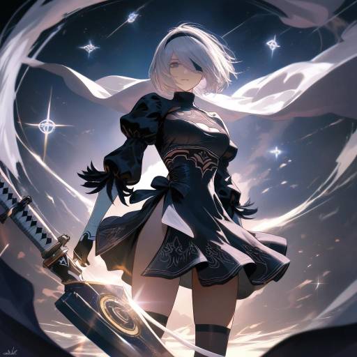 Celestial Warrior in a Magical Dusk