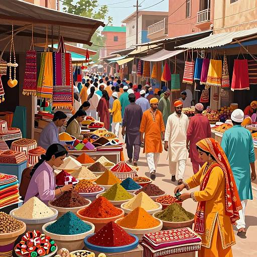 Vibrant Gujarati Traditional Market Scene
