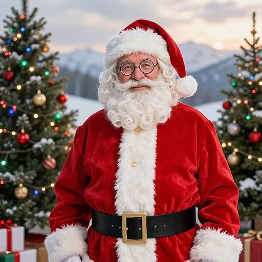 Classic Male Santa in Festive Winter