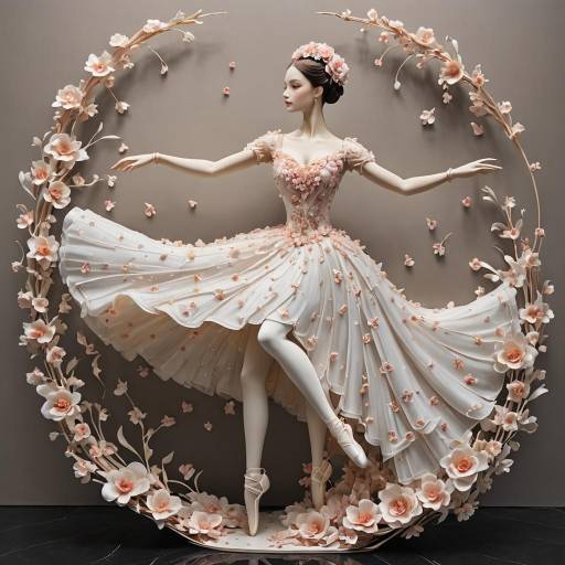 Delicate Ballerina Sculpture in Petals Delicate Ballerina Sculpture in Petals