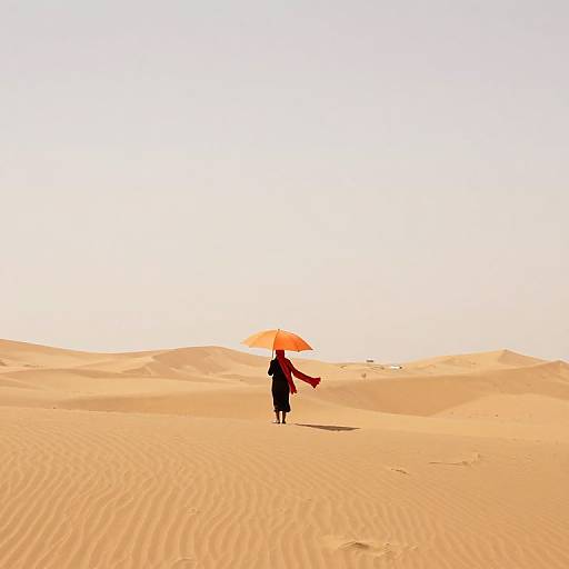 Solitary Figure in Golden Dunes