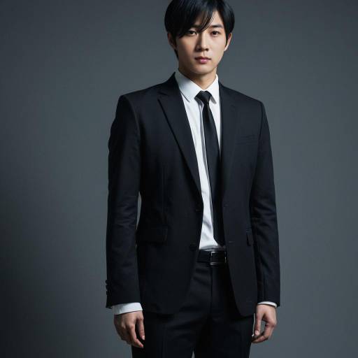 Young Man in Formal Black Suit