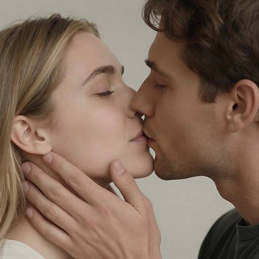 Close-up of Tender Couple Kissing