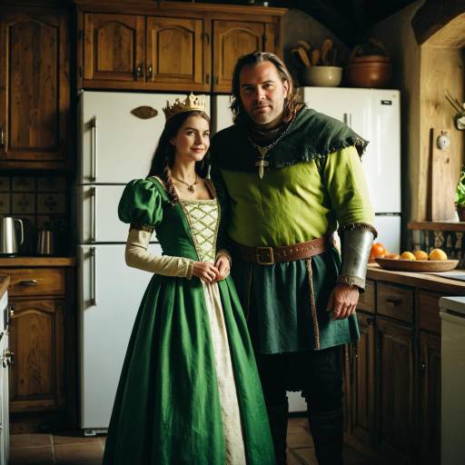 Ogre and Princess in Cozy Kitchen Scene