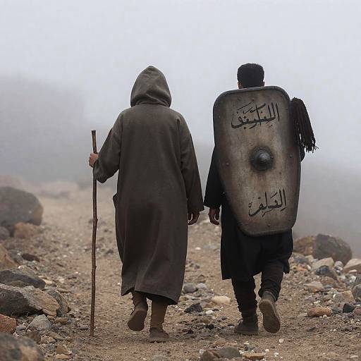 Misty Journey of Two Figures