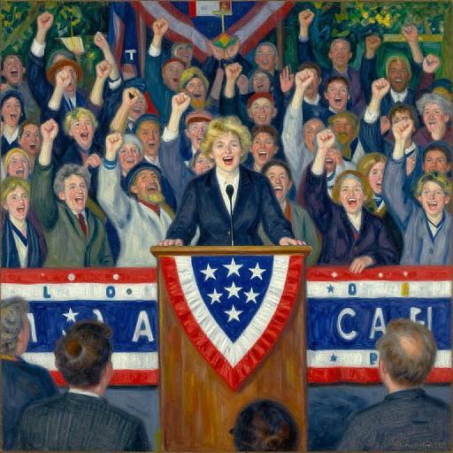 Felt Female Politician Rally Scene