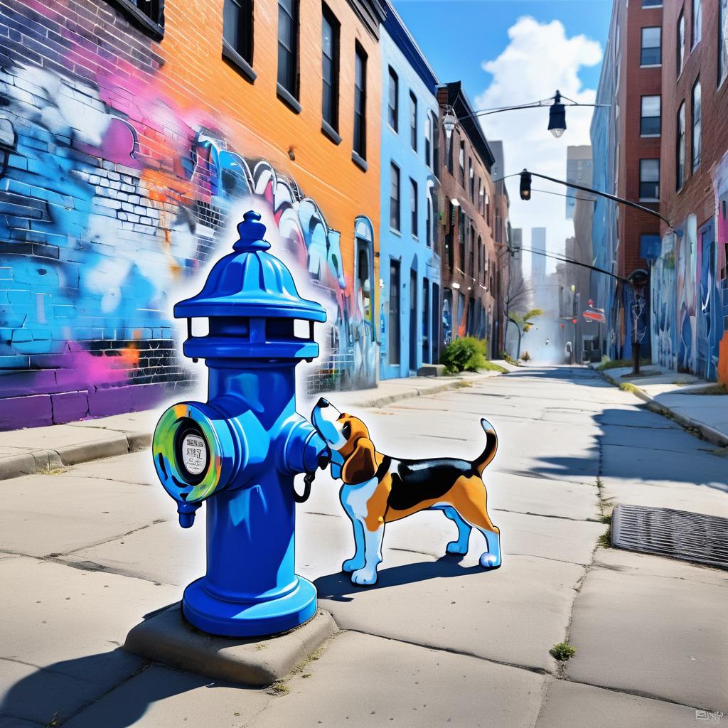 Urban Beagle with Street Art Aesthetic