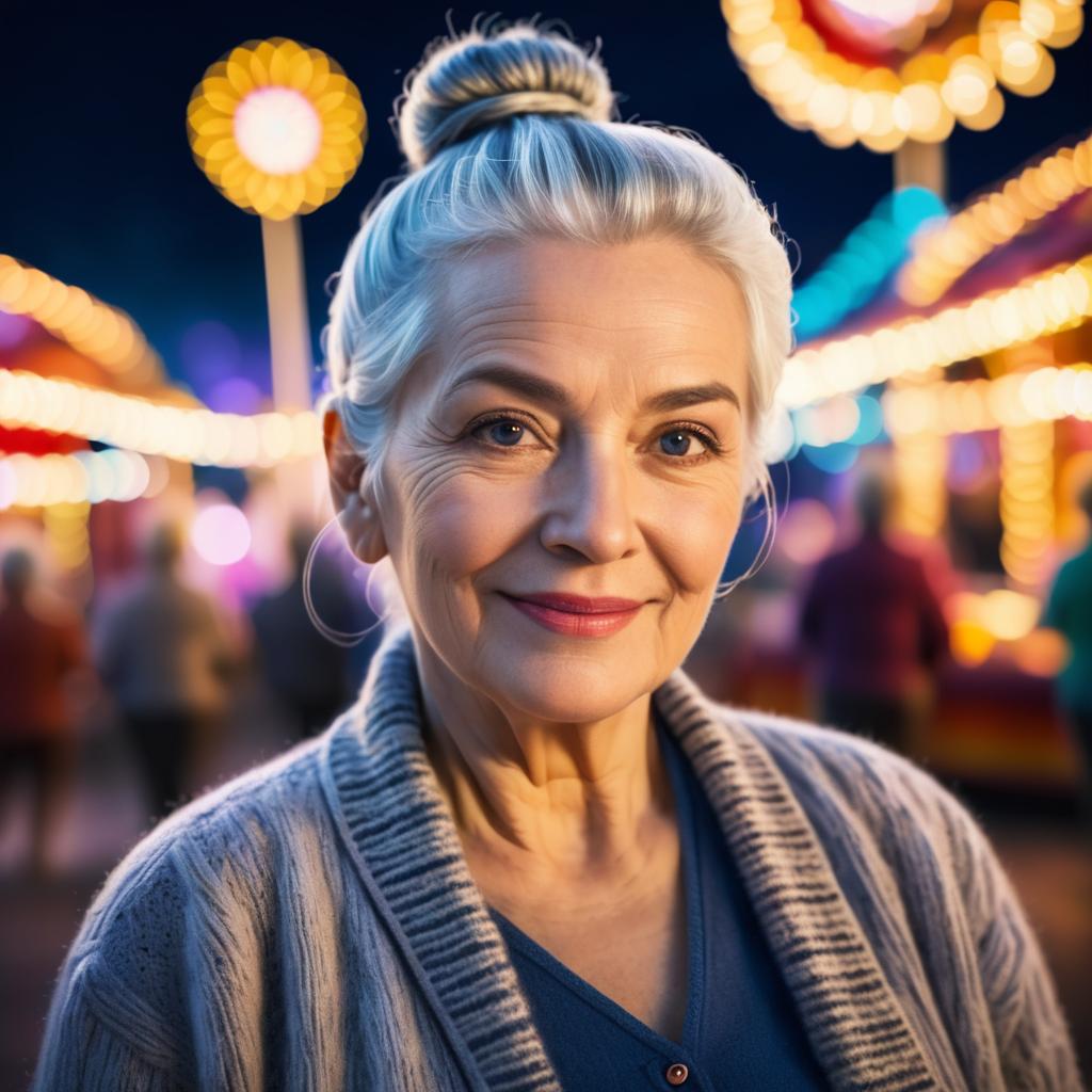 Carnival Night Portrait of an Older Woman