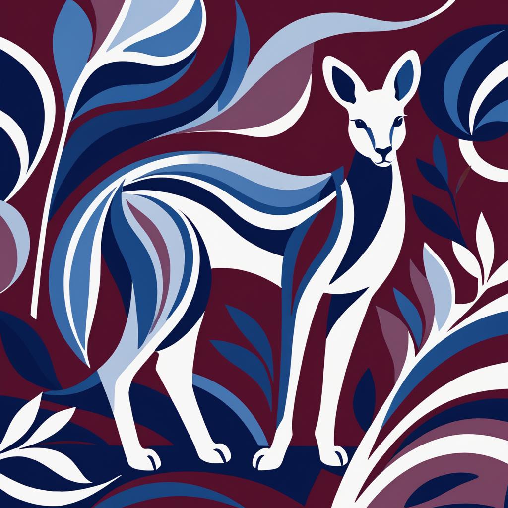 Abstract Kangaroo in Matisse Style