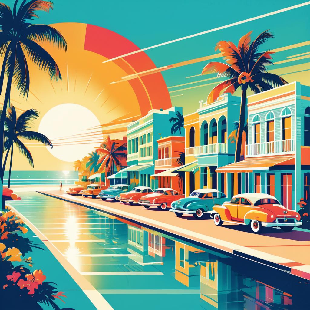 Vintage Art Deco Key West Travel Poster