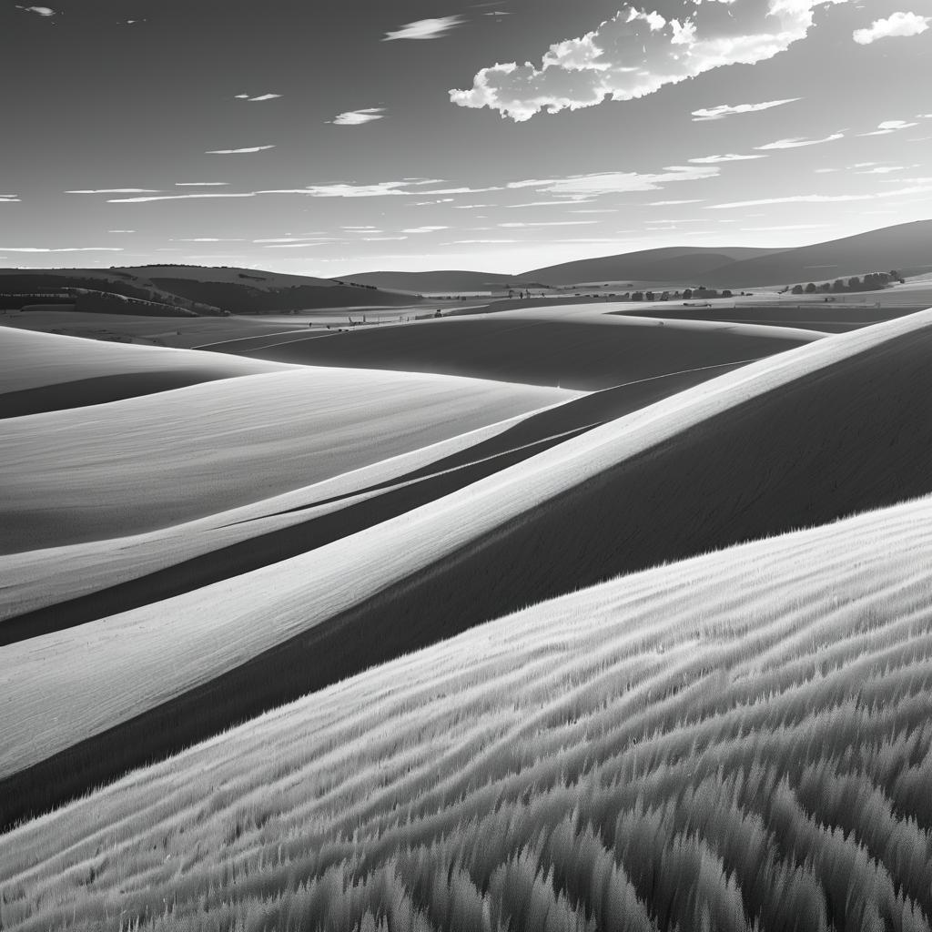 Greyscale Landscape of Sandy Hills