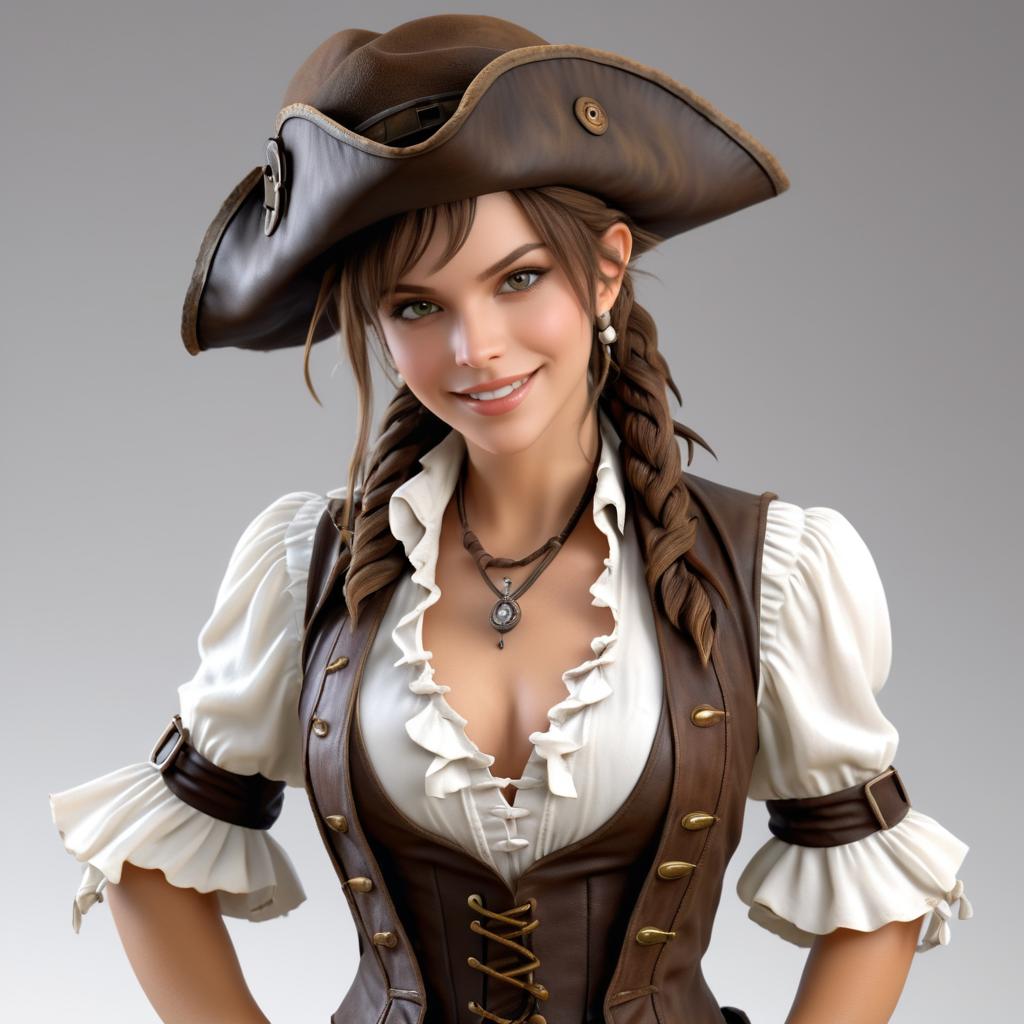 Ultra-Realistic Young Female Pirate Portrait