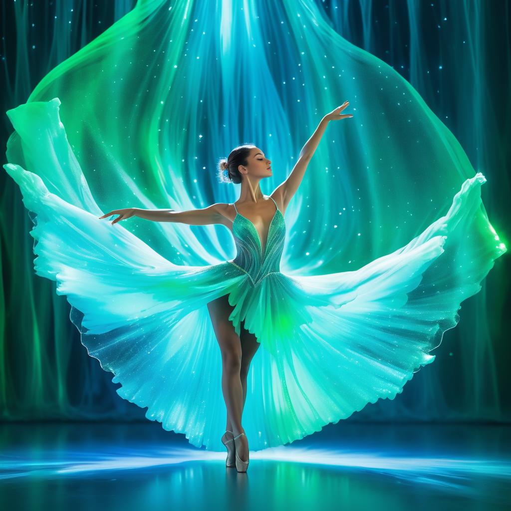 Ethereal Ice Dancer in Cosmic Glow